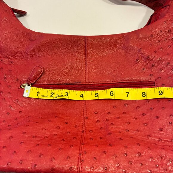 Red Ostrich Leather Handbag – Made in South Africa – Elegant Top-Handle Shoulder - Picture 11 of 11